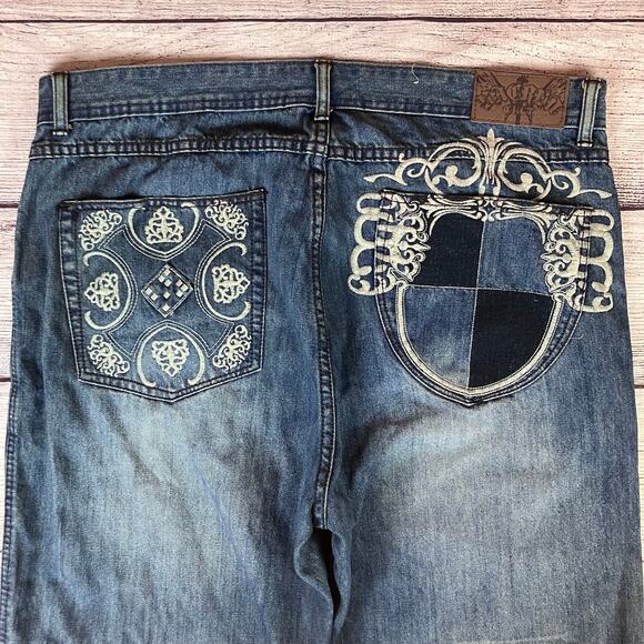 Vintage Y2k Sacred Cult Wide Leg Baggy Denim Jeans - Picture 4 of 6